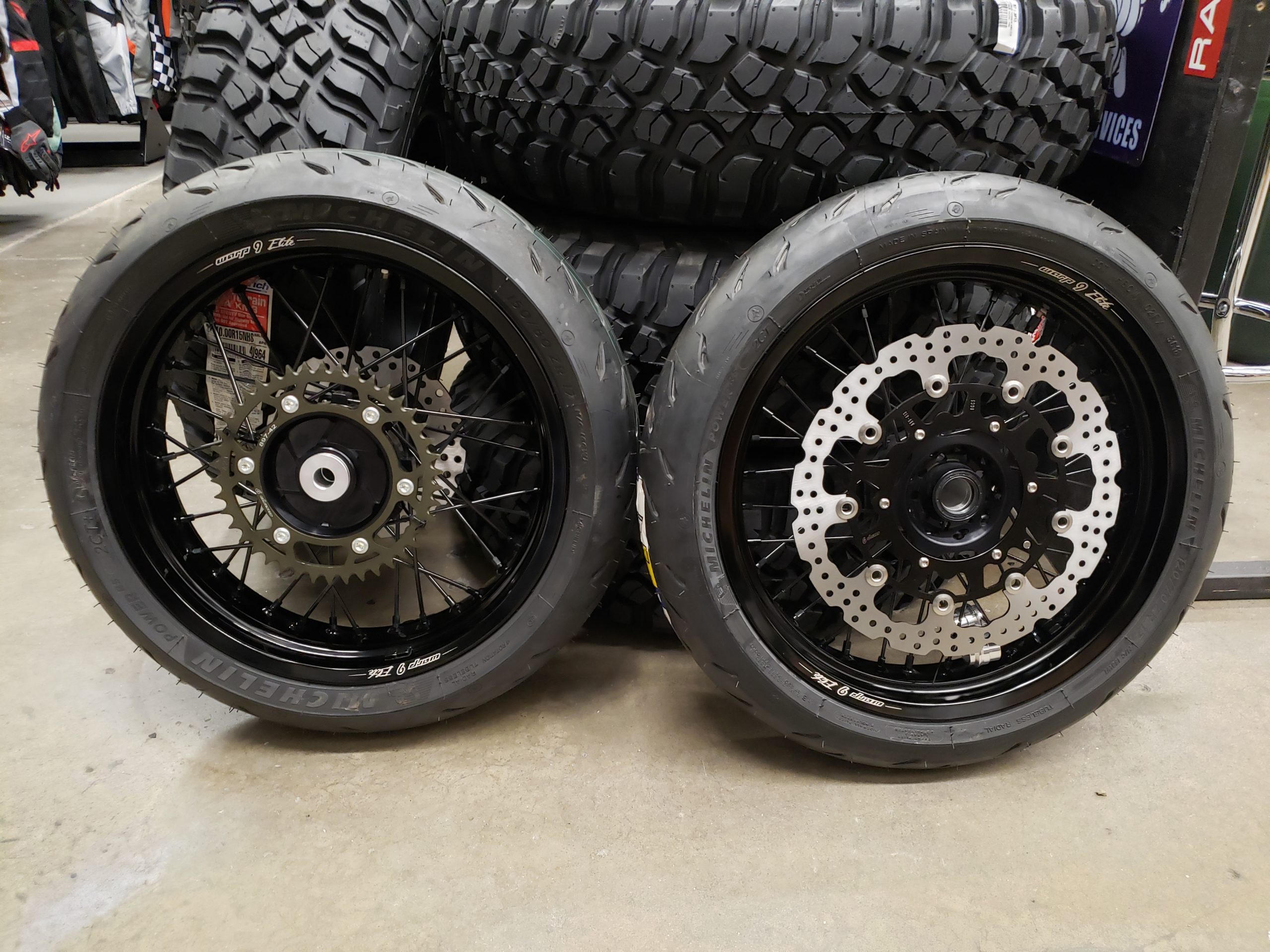 Closeout KTM / HUSKY Supermoto Wheels with tires Black