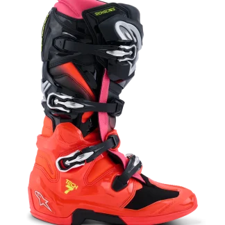 ALPINESTARS TECH 7 BLACK/RED FLUO/PINK FLUO SIZE 10